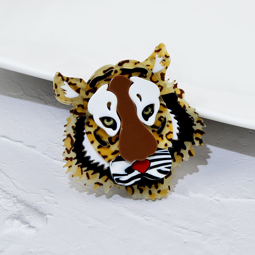 leopard Acrylic Brooch PA4256