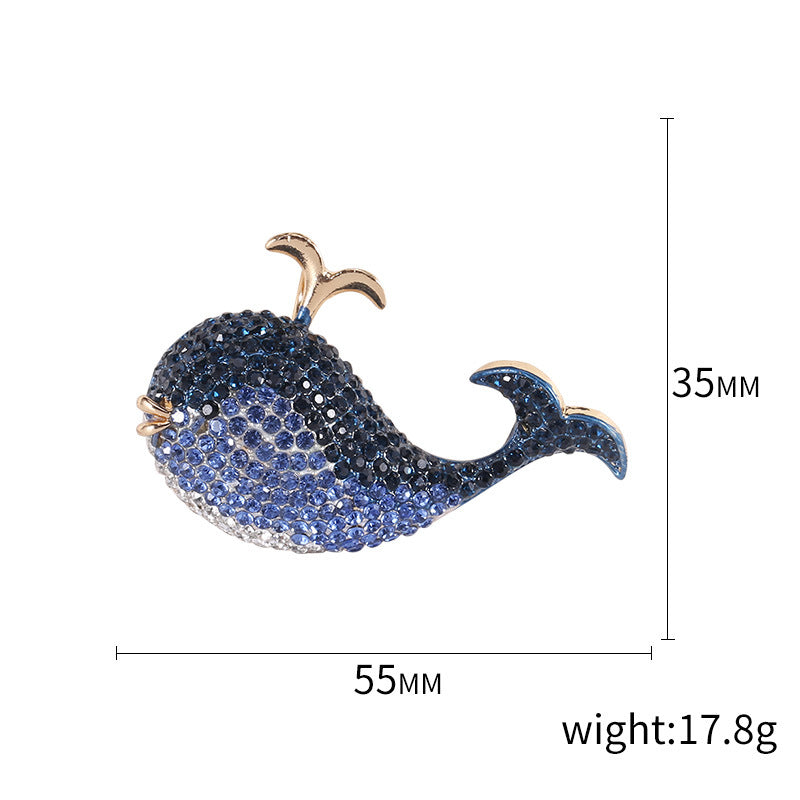 Whale Rhinestone Brooch PA4288