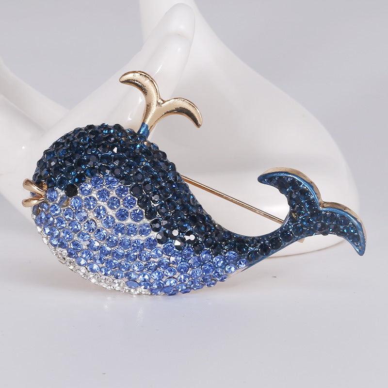 Whale Rhinestone Brooch PA4288
