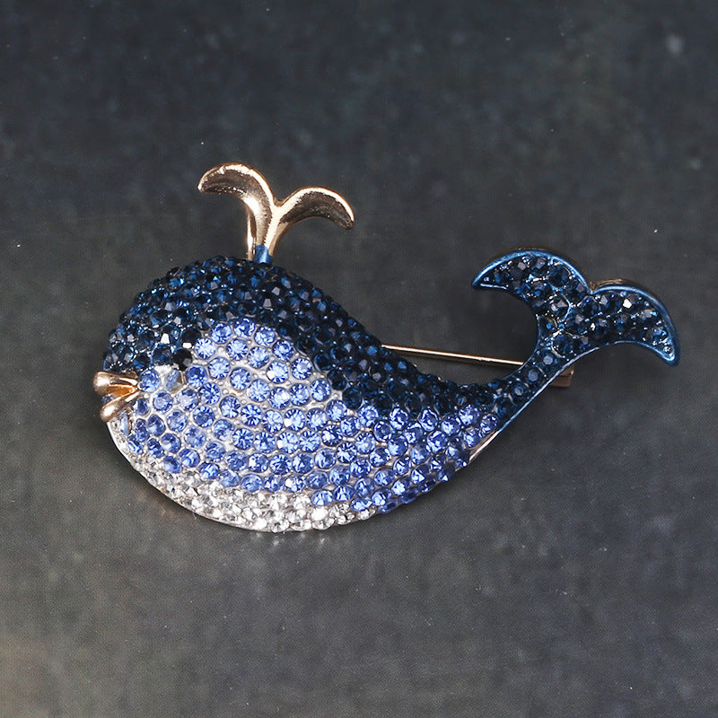 Whale Rhinestone Brooch PA4288
