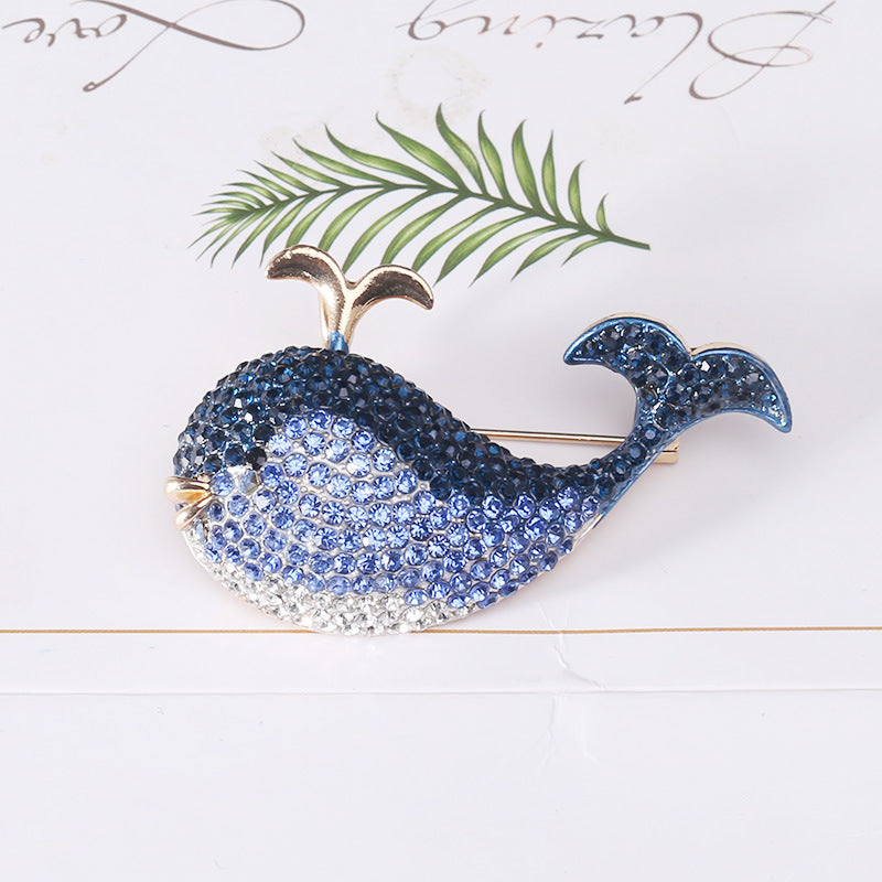 Whale Rhinestone Brooch PA4288