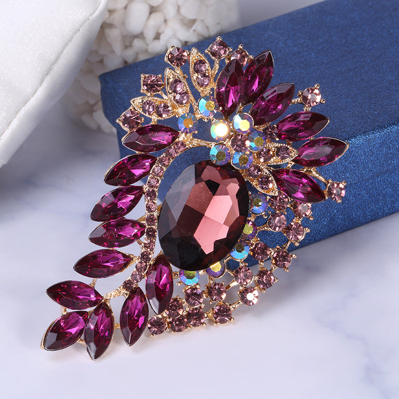 Floral Rhinestone Brooch PA4322
