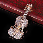 Violin Rhinestone Brooch PA4370