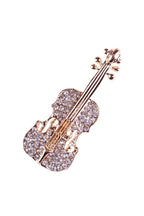 Violin Rhinestone Brooch PA4370