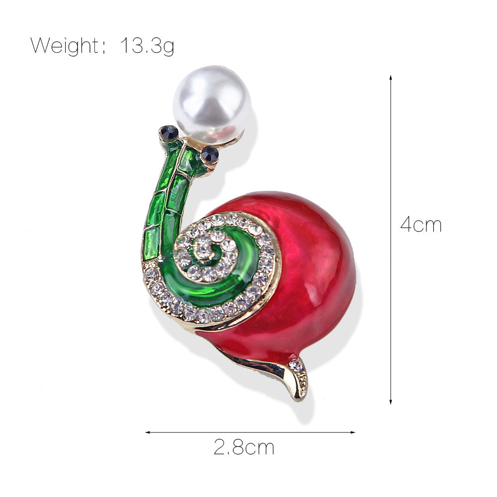 Snail Rhinestone Brooch PA4382