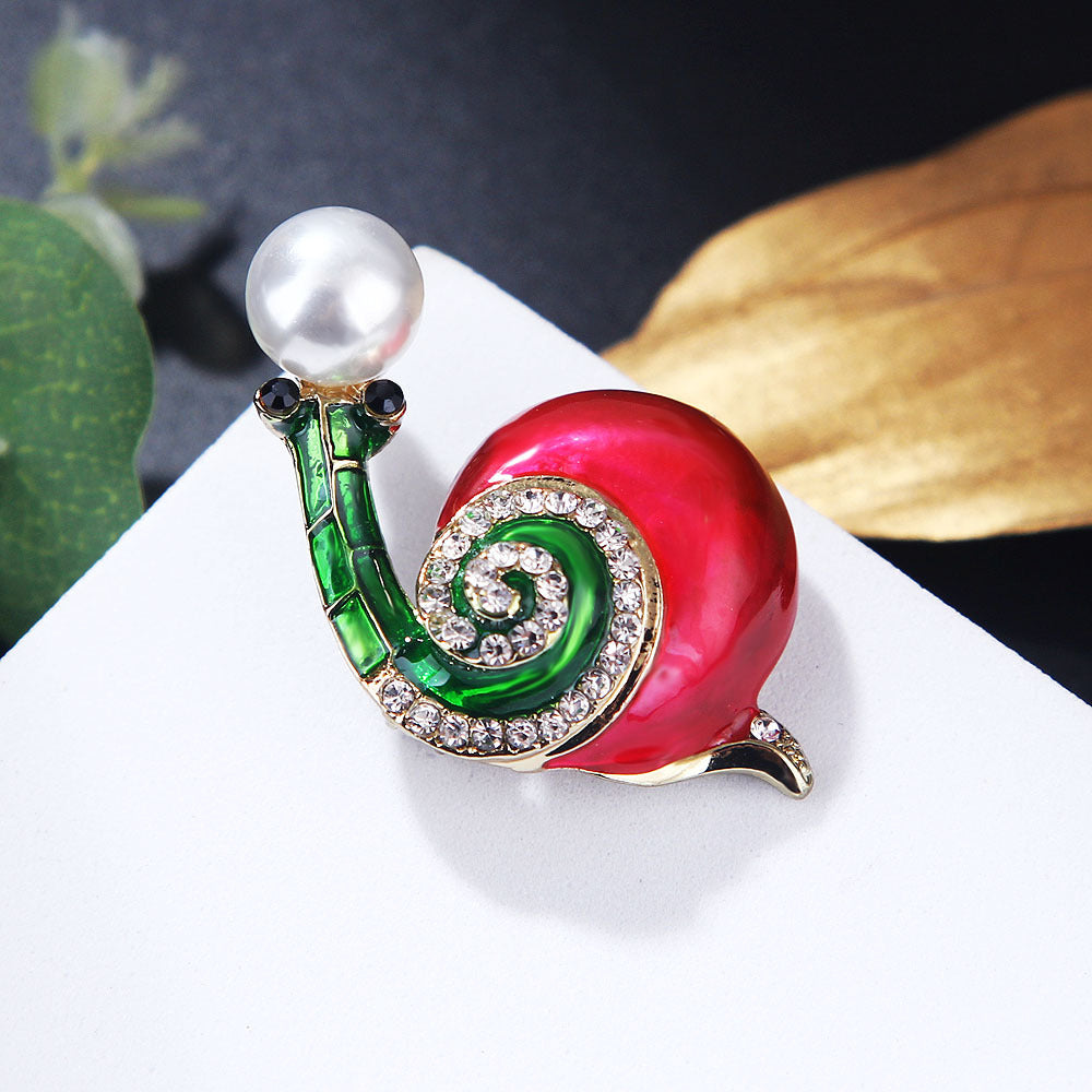 Snail Rhinestone Brooch PA4382