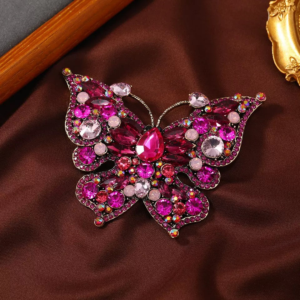 Butterfly Rhinestone Brooch PA4433