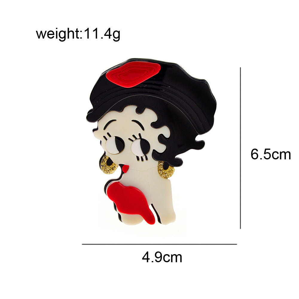 Pretty Girl Acrylic Brooch PA4461
