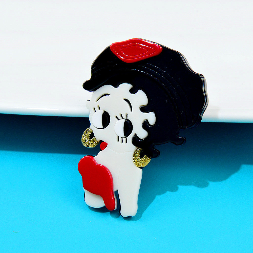 Pretty Girl Acrylic Brooch PA4461