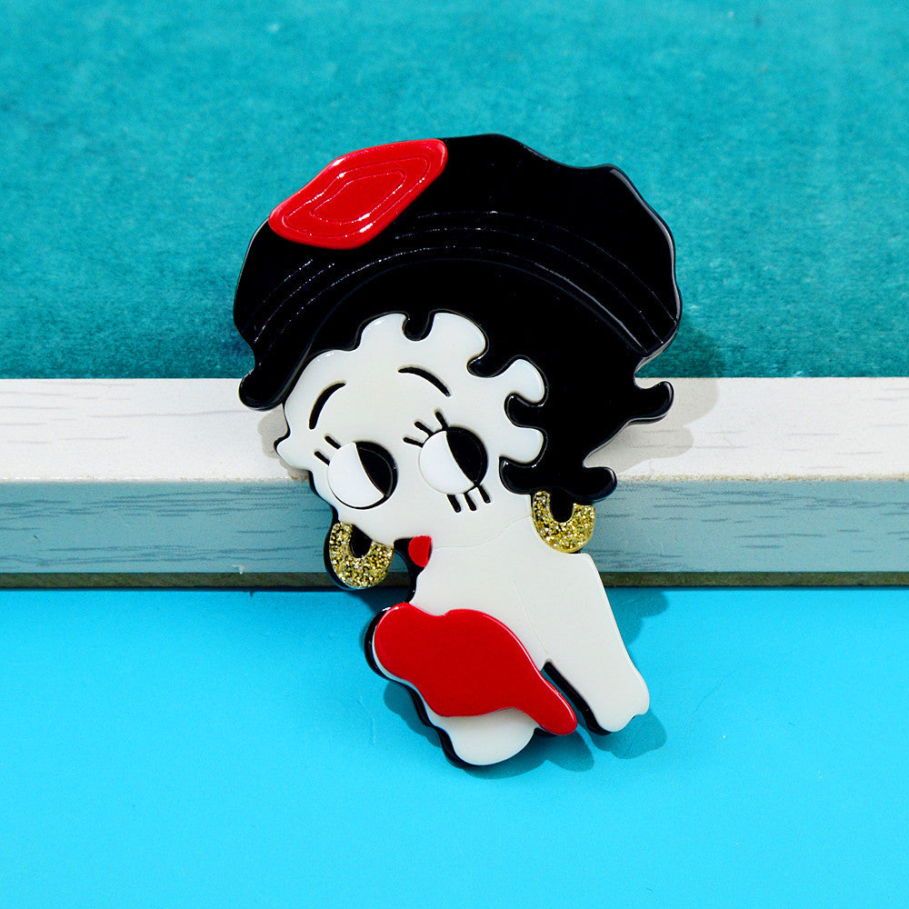 Pretty Girl Acrylic Brooch PA4461