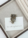 Owl Alloy Brooch PA4475