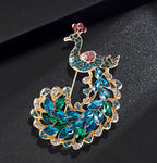 Peacock Rhinestone Brooch PA4521