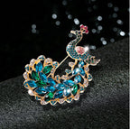 Peacock Rhinestone Brooch PA4521
