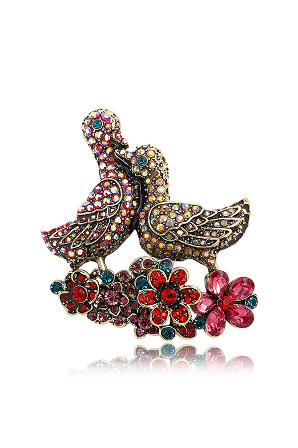 Mandarin Duck Rhinestone Brooch PA4530