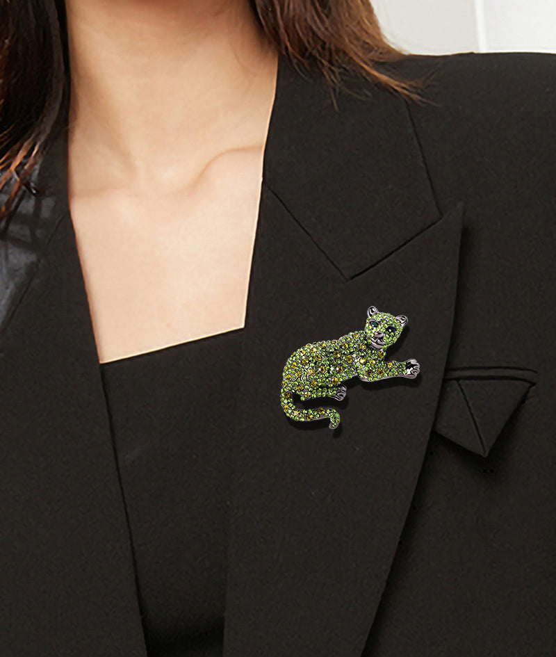 Leopard Rhinestone Brooch PA4532