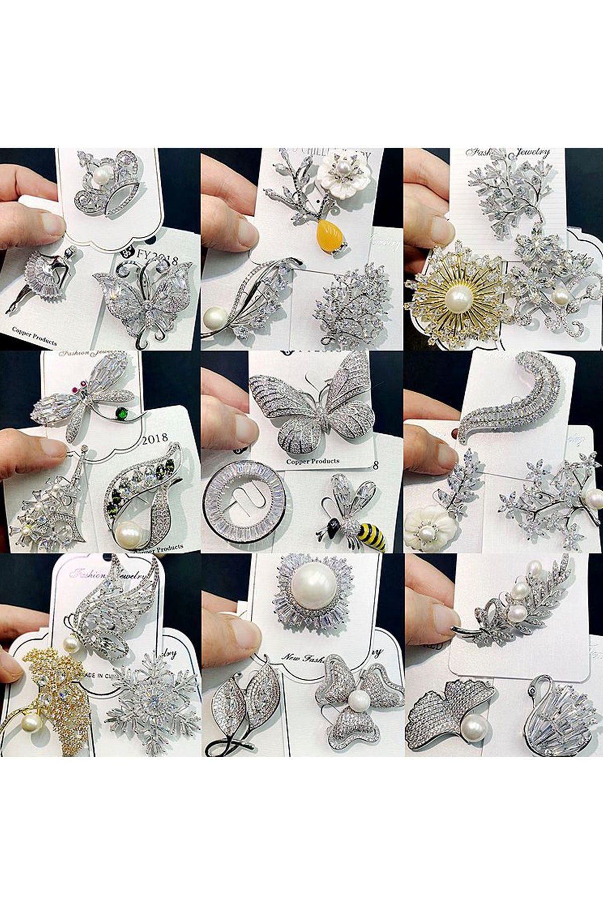 Radomly Cubic Zirconia Brooch PA4564
