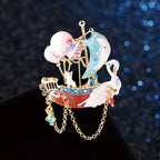 Sailboat Crystal Alloy Brooch PA4569