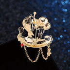 Sailboat Crystal Alloy Brooch PA4569