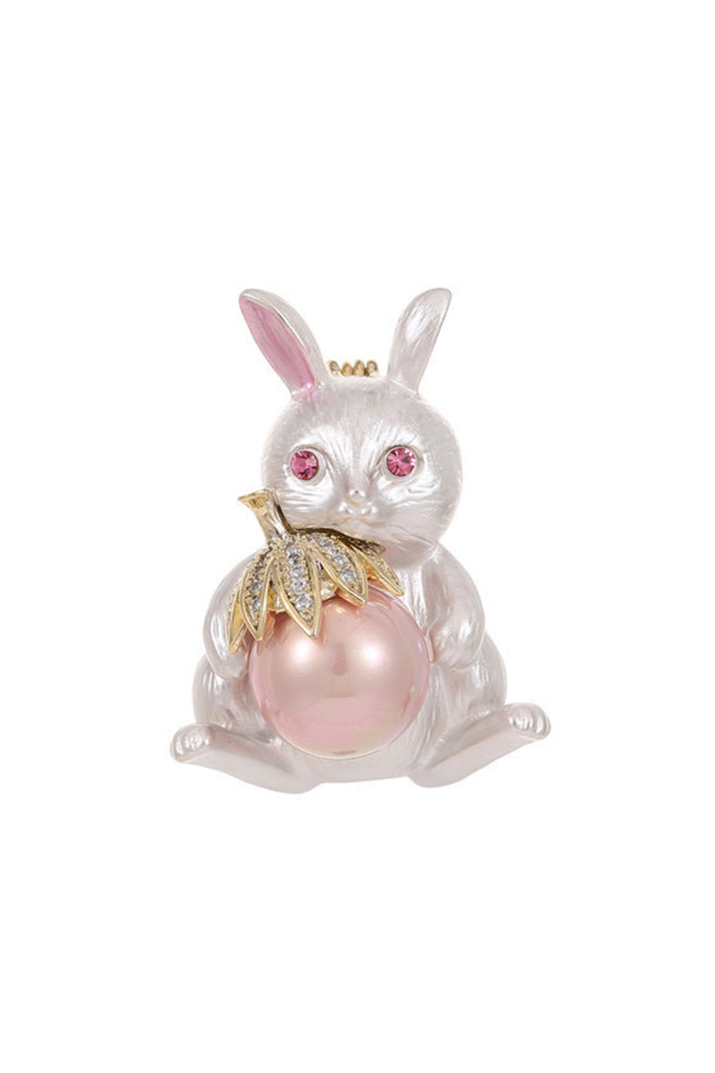 Bunny Cubic Zirconia Pearl Brooch PA4580