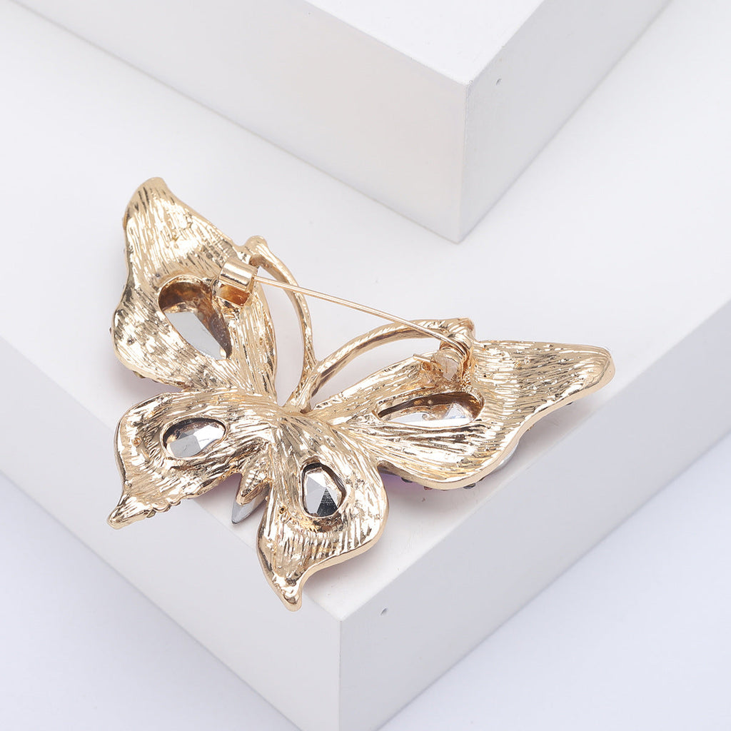 Butterfly Alloy Rhinestone Brooch PA4591