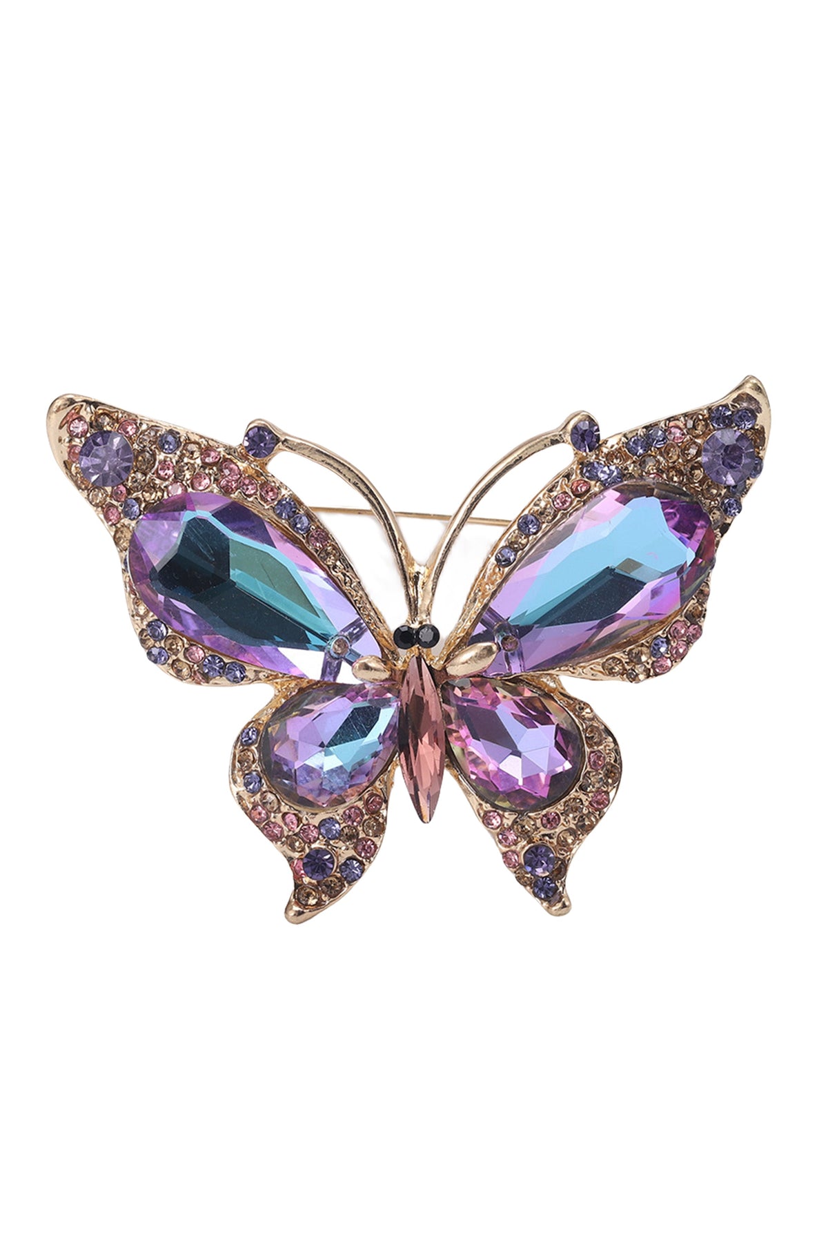Butterfly Alloy Rhinestone Brooch PA4591
