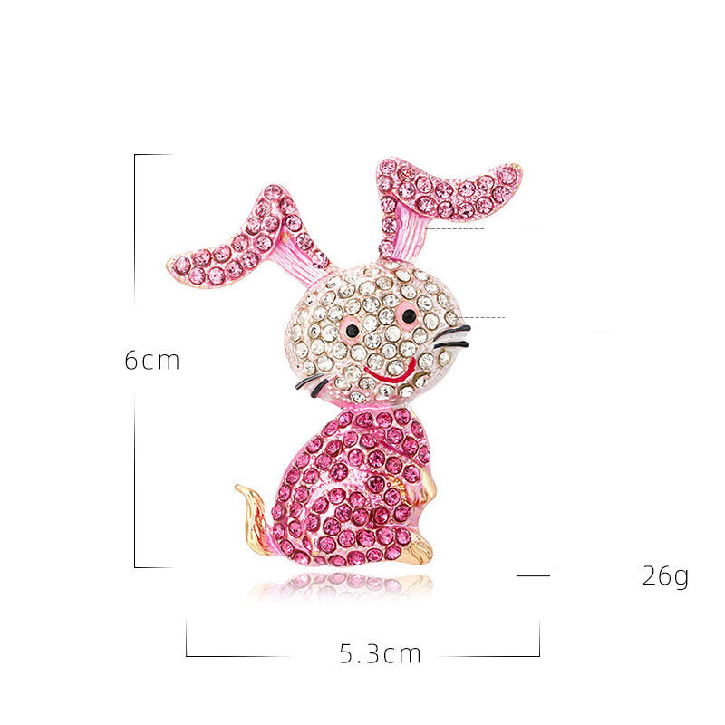 Rabbit Bunny Rhinestone Brooch PA4592
