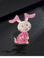 Rabbit Bunny Rhinestone Brooch PA4592