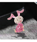 Rabbit Bunny Rhinestone Brooch PA4592