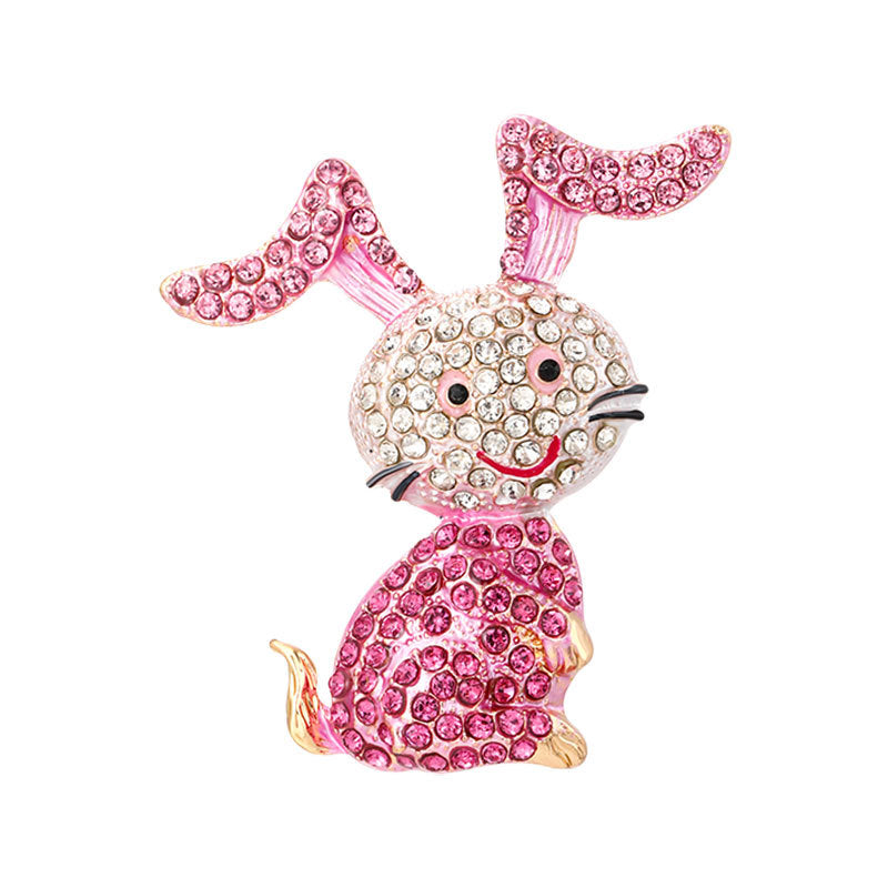 Rabbit Bunny Rhinestone Brooch PA4592