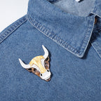 Bull Head Acrylic Brooch PA4608