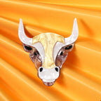 Bull Head Acrylic Brooch PA4608
