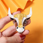 Bull Head Acrylic Brooch PA4608
