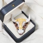 Bull Head Acrylic Brooch PA4608