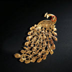 Elegant Rhinestone Peacock Brooch PA4660
