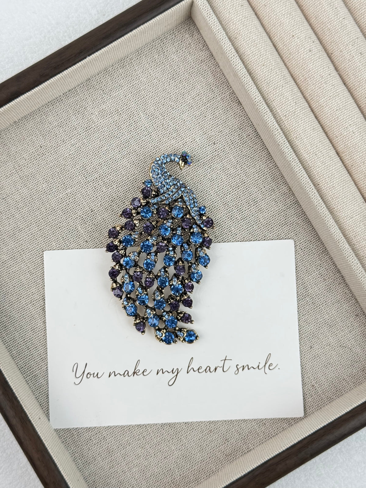 Elegant Rhinestone Peacock Brooch PA4660