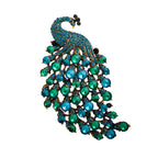 Elegant Rhinestone Peacock Brooch PA4660