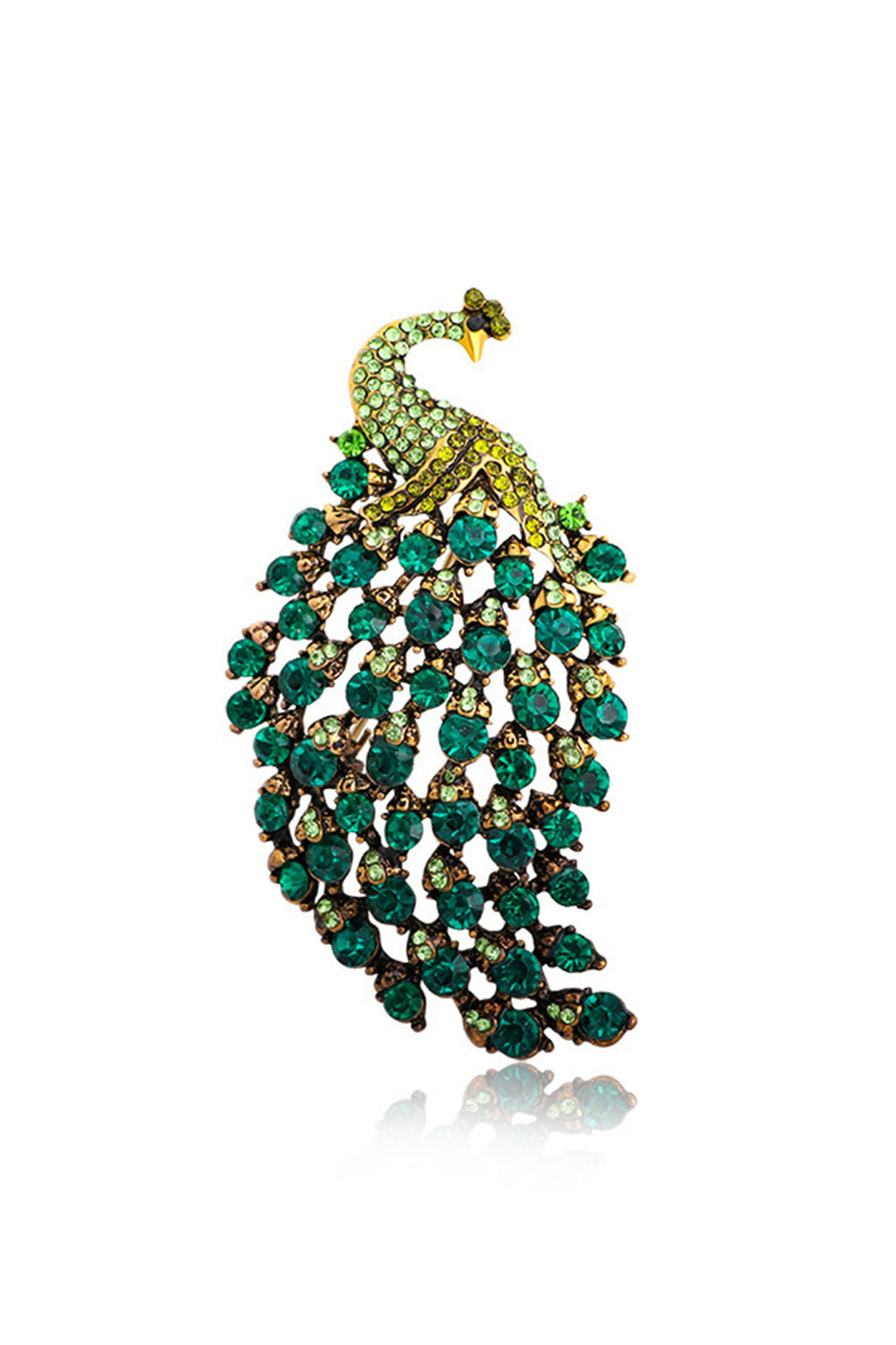 Elegant Rhinestone Peacock Brooch PA4660