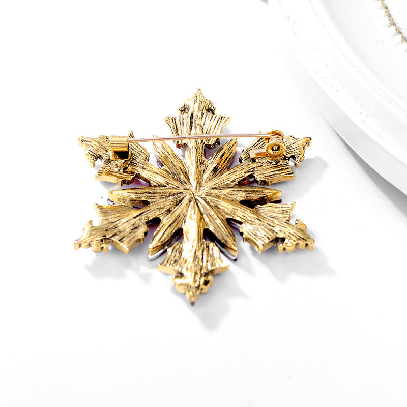 Alloy Crystal Hexagonal Star Brooch PA4811