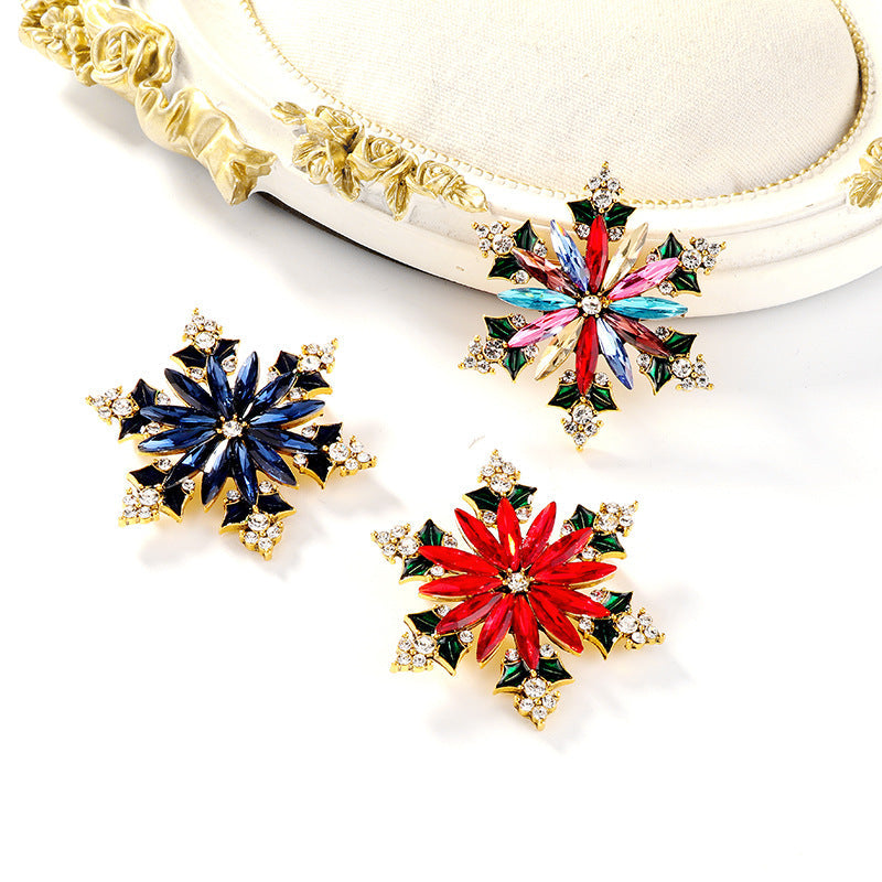 Alloy Crystal Hexagonal Star Brooch PA4811