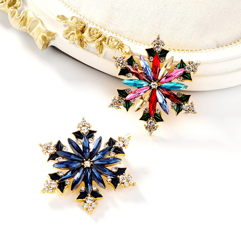Alloy Crystal Hexagonal Star Brooch PA4811