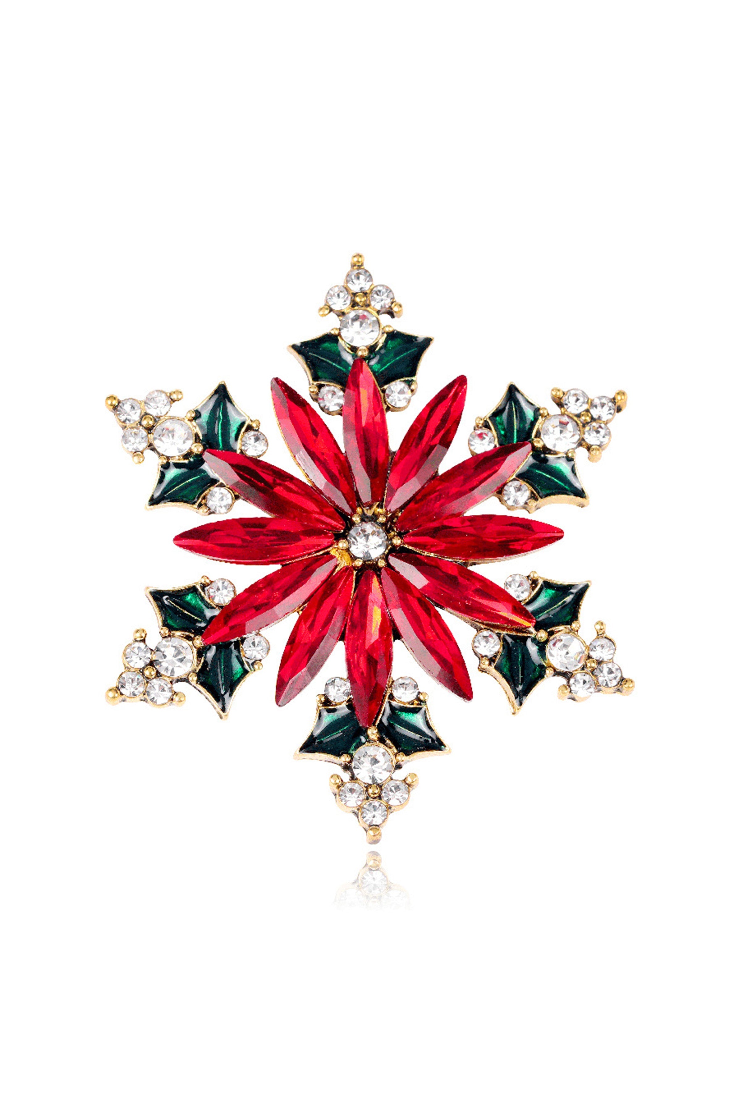 Alloy Crystal Hexagonal Star Brooch PA4811