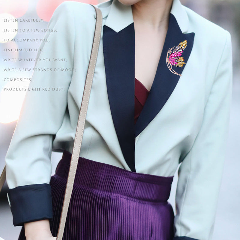 Butterfly Rhinestone Brooch PA4812