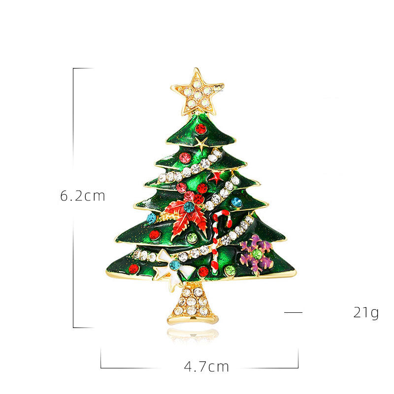 Christmas Tree Alloy Rhinestone Brooch PA4860