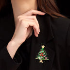 Christmas Tree Alloy Rhinestone Brooch PA4860