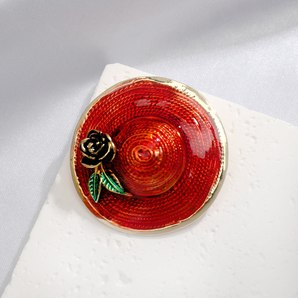 Camellia Hat Alloy Brooch PA4886