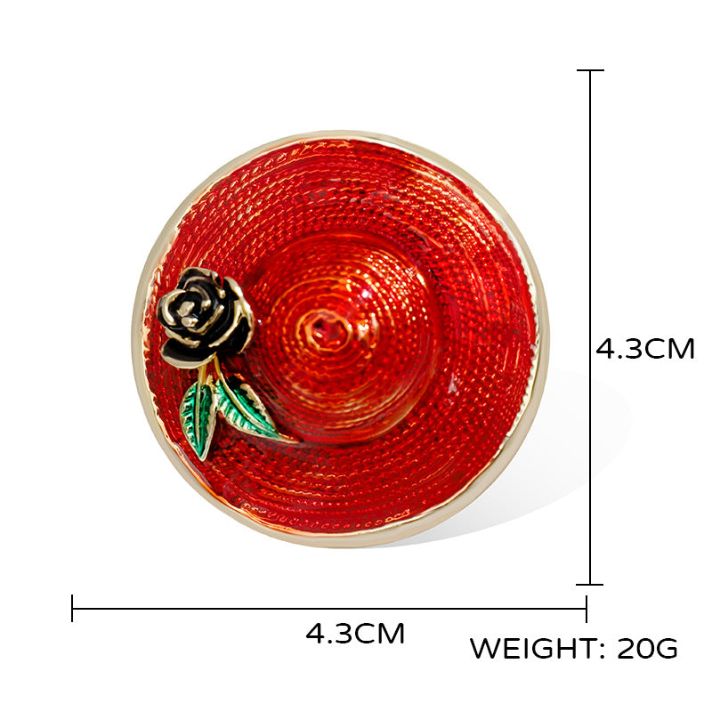 Camellia Hat Alloy Brooch PA4886
