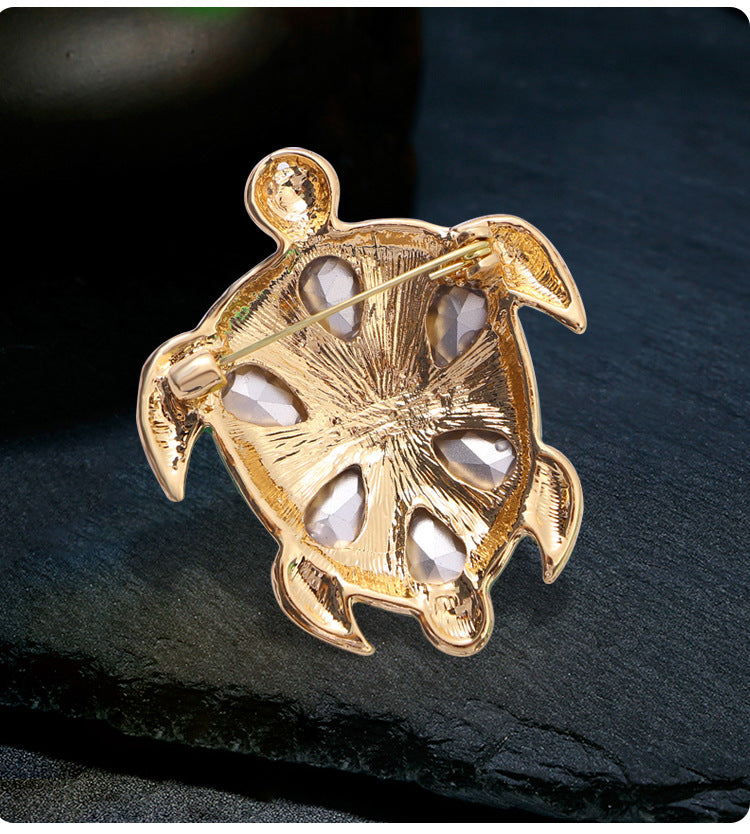 Turtle Rhinestone Brooch PA4919