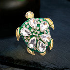 Turtle Rhinestone Brooch PA4919