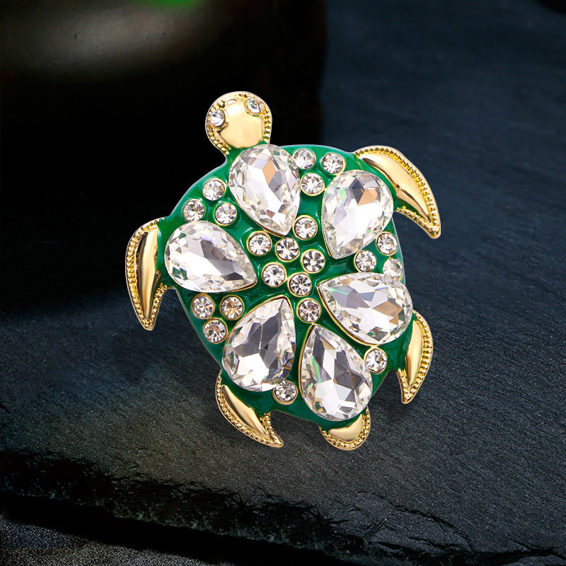 Turtle Rhinestone Brooch PA4919
