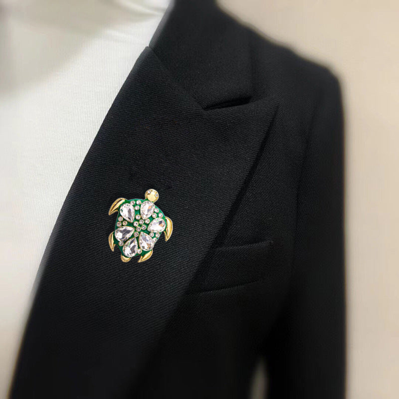 Turtle Rhinestone Brooch PA4919